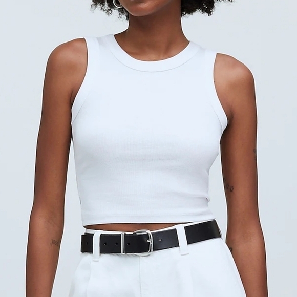 Madewell Tops - Madewell‎ Supima® Rib Crop Tank in Eyelet White size XXS NWT NF469